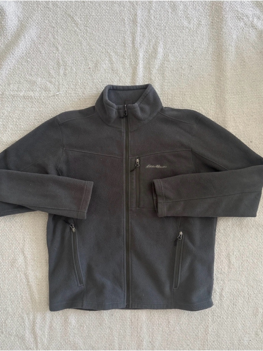 Eddie Bauer Dark Gray Full-Zip Performance Fleece Jacket